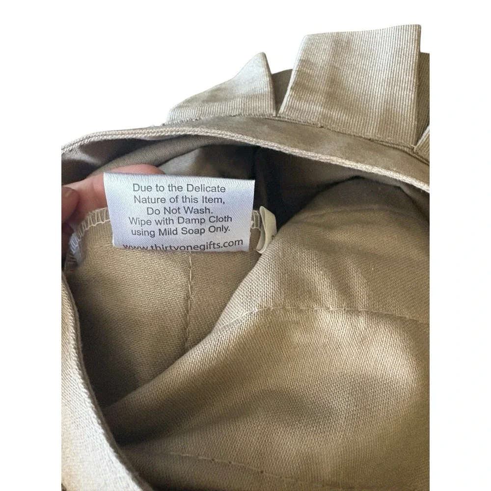 Thirty-One Changeable‎ Purse Skirt Ruffle Floral Tan Pleated Cover 15